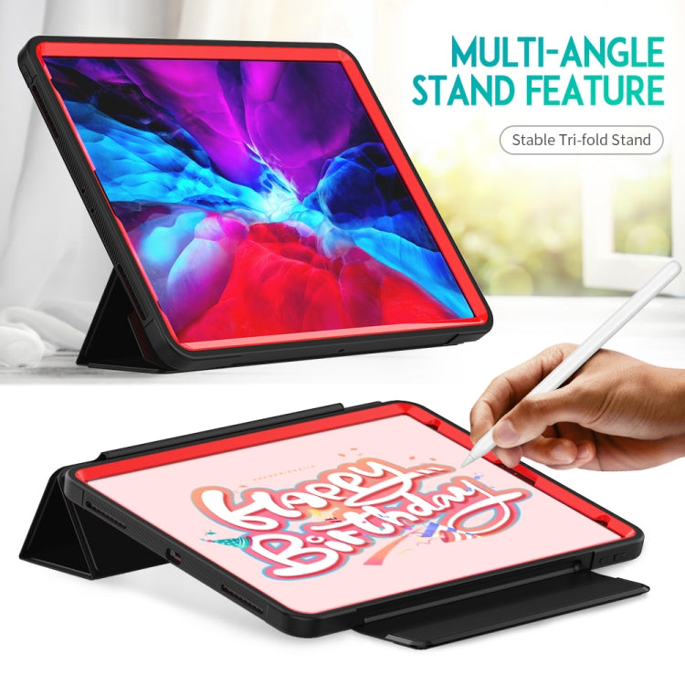 For iPad Pro 12.9 (2020) / (2018) Acrylic + TPU Horizontal Flip Smart Leather Tablet Case with Three-folding Holder & Pen Slot & Wake-up / Sleep Function