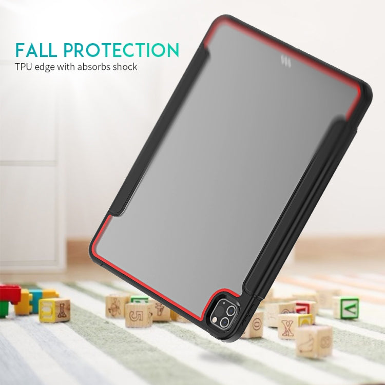 For iPad Pro 12.9 (2020) / (2018) Acrylic + TPU Horizontal Flip Smart Leather Tablet Case with Three-folding Holder & Pen Slot & Wake-up / Sleep Function