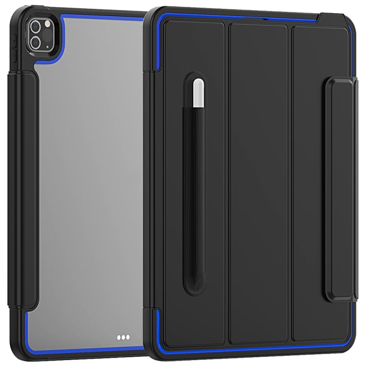 For iPad Pro 12.9 (2020) / (2018) Acrylic + TPU Horizontal Flip Smart Leather Tablet Case with Three-folding Holder & Pen Slot & Wake-up / Sleep Function