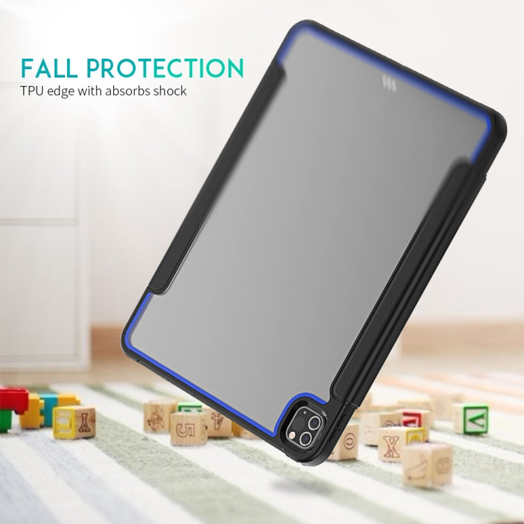 For iPad Pro 12.9 (2020) / (2018) Acrylic + TPU Horizontal Flip Smart Leather Tablet Case with Three-folding Holder & Pen Slot & Wake-up / Sleep Function