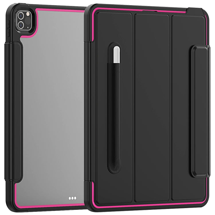 For iPad Pro 12.9 (2020) / (2018) Acrylic + TPU Horizontal Flip Smart Leather Tablet Case with Three-folding Holder & Pen Slot & Wake-up / Sleep Function