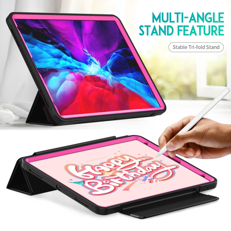 For iPad Pro 12.9 (2020) / (2018) Acrylic + TPU Horizontal Flip Smart Leather Tablet Case with Three-folding Holder & Pen Slot & Wake-up / Sleep Function