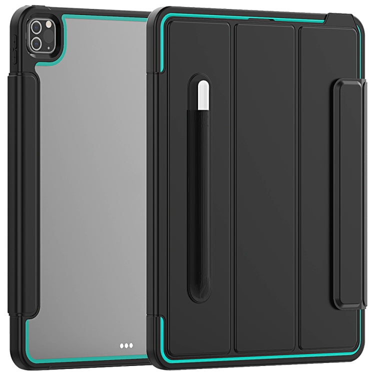 For iPad Pro 12.9 (2020) / (2018) Acrylic + TPU Horizontal Flip Smart Leather Tablet Case with Three-folding Holder & Pen Slot & Wake-up / Sleep Function