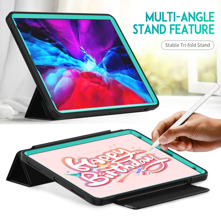 For iPad Pro 12.9 (2020) / (2018) Acrylic + TPU Horizontal Flip Smart Leather Tablet Case with Three-folding Holder & Pen Slot & Wake-up / Sleep Function