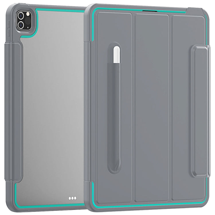For iPad Pro 12.9 (2020) / (2018) Acrylic + TPU Horizontal Flip Smart Leather Tablet Case with Three-folding Holder & Pen Slot & Wake-up / Sleep Function