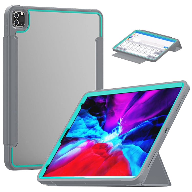 For iPad Pro 12.9 (2020) / (2018) Acrylic + TPU Horizontal Flip Smart Leather Tablet Case with Three-folding Holder & Pen Slot & Wake-up / Sleep Function
