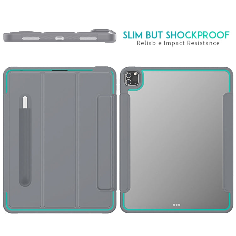 For iPad Pro 12.9 (2020) / (2018) Acrylic + TPU Horizontal Flip Smart Leather Tablet Case with Three-folding Holder & Pen Slot & Wake-up / Sleep Function