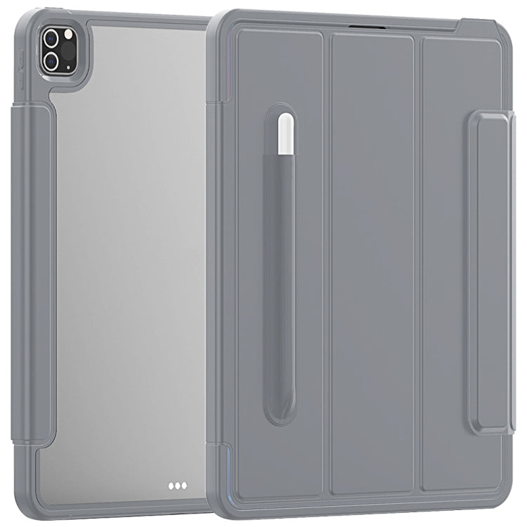 For iPad Pro 12.9 (2020) / (2018) Acrylic + TPU Horizontal Flip Smart Leather Tablet Case with Three-folding Holder & Pen Slot & Wake-up / Sleep Function