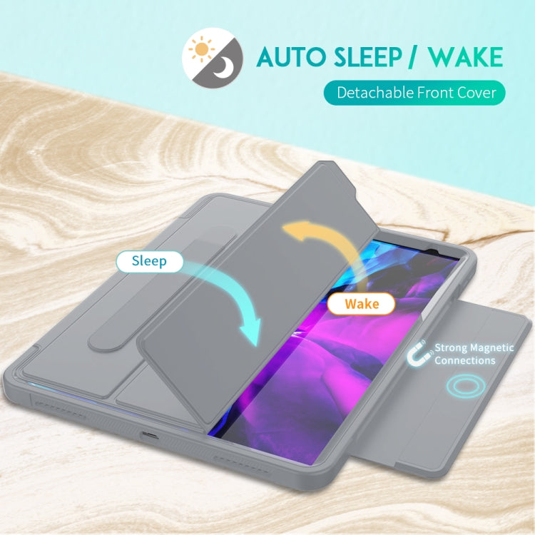 For iPad Pro 12.9 (2020) / (2018) Acrylic + TPU Horizontal Flip Smart Leather Tablet Case with Three-folding Holder & Pen Slot & Wake-up / Sleep Function