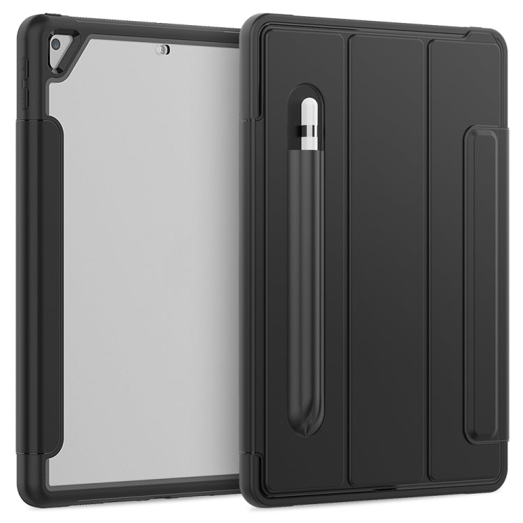 For iPad 10.2 / Air (2019) Acrylic + TPU Horizontal Flip Smart Leather Case with Three-folding Holder & Pen Slot & Wake-up / Sleep Function