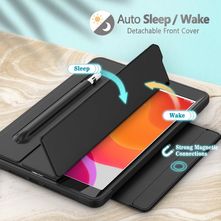 For iPad 10.2 / Air (2019) Acrylic + TPU Horizontal Flip Smart Leather Case with Three-folding Holder & Pen Slot & Wake-up / Sleep Function