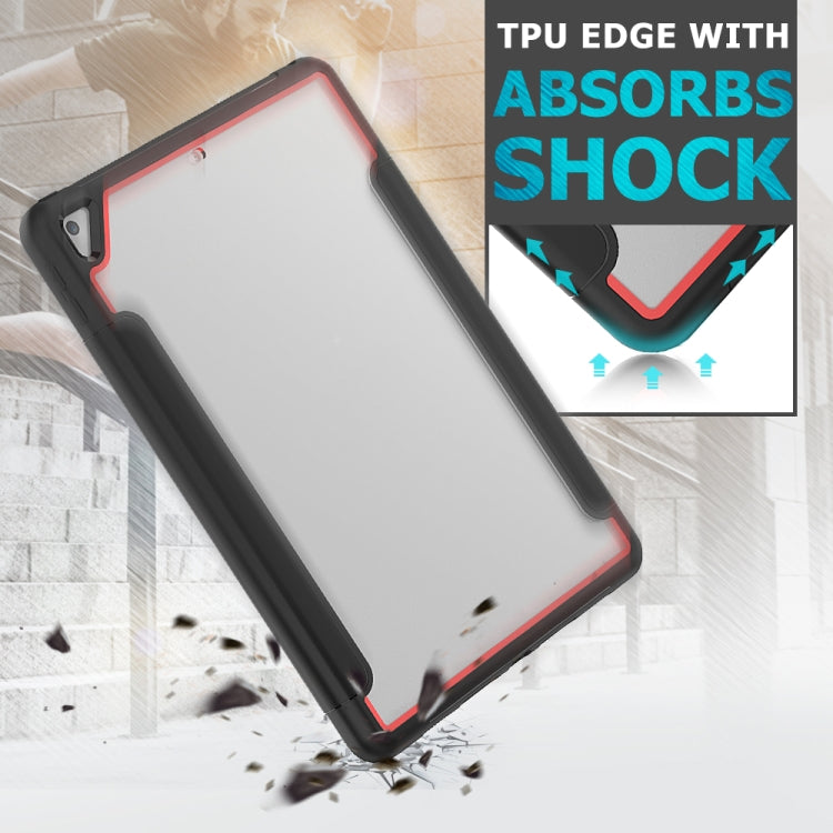 For iPad 10.2 / Air (2019) Acrylic + TPU Horizontal Flip Smart Leather Case with Three-folding Holder & Pen Slot & Wake-up / Sleep Function