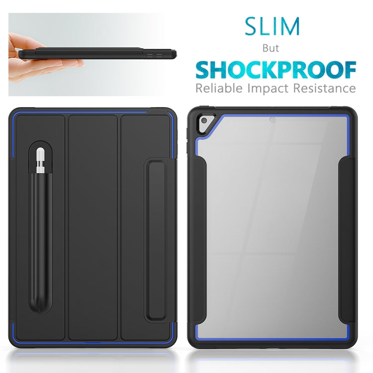 For iPad 10.2 / Air (2019) Acrylic + TPU Horizontal Flip Smart Leather Case with Three-folding Holder & Pen Slot & Wake-up / Sleep Function