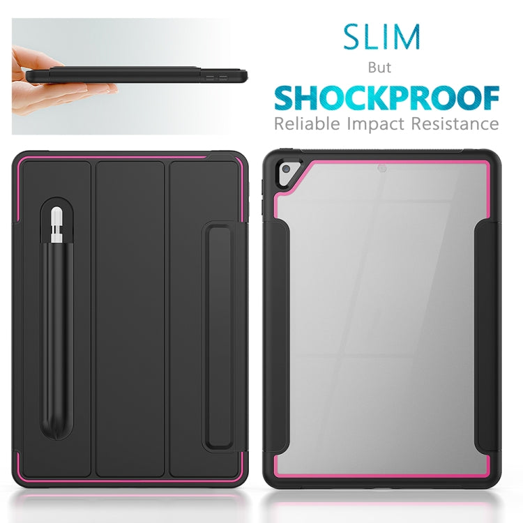 For iPad 10.2 / Air (2019) Acrylic + TPU Horizontal Flip Smart Leather Case with Three-folding Holder & Pen Slot & Wake-up / Sleep Function