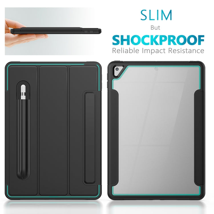 For iPad 10.2 / Air (2019) Acrylic + TPU Horizontal Flip Smart Leather Case with Three-folding Holder & Pen Slot & Wake-up / Sleep Function