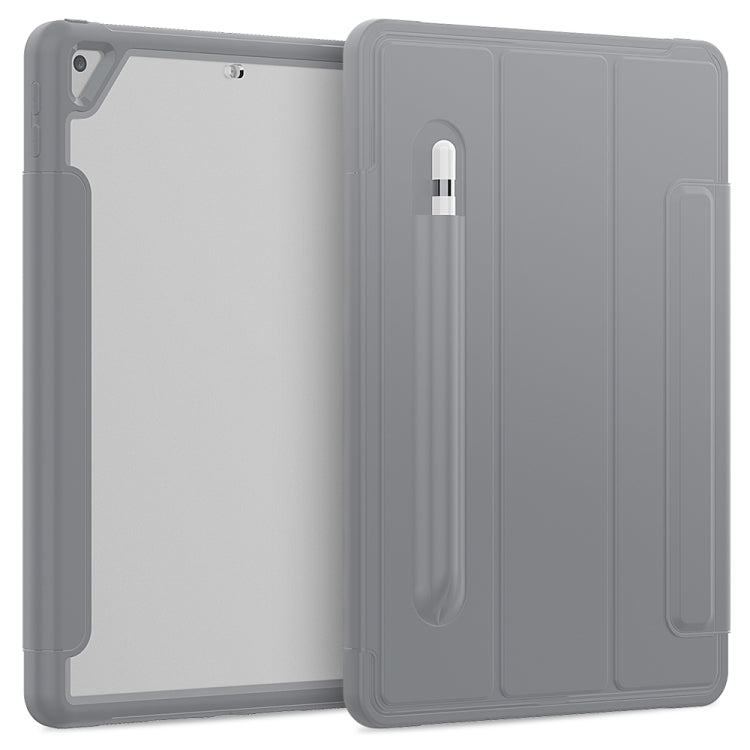 For iPad 10.2 / Air (2019) Acrylic + TPU Horizontal Flip Smart Leather Case with Three-folding Holder & Pen Slot & Wake-up / Sleep Function