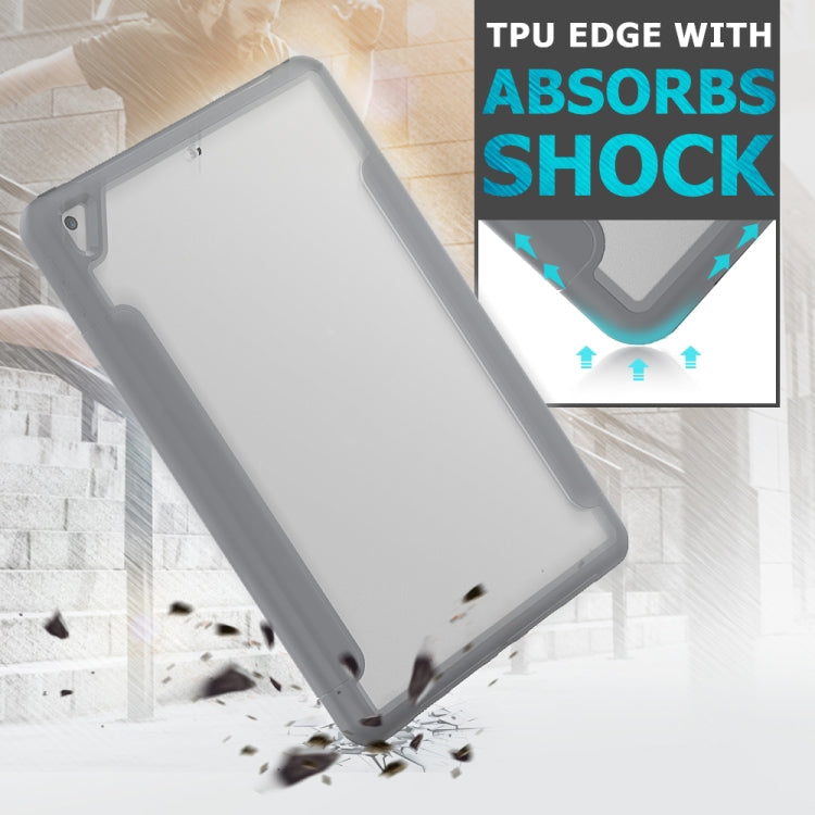 For iPad 10.2 / Air (2019) Acrylic + TPU Horizontal Flip Smart Leather Case with Three-folding Holder & Pen Slot & Wake-up / Sleep Function