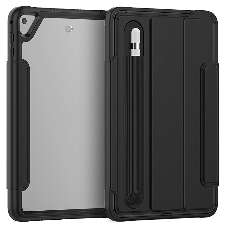 For iPad Mini 5 / 4 Acrylic + TPU Horizontal Flip Smart Leather Case with Three-folding Holder & Pen Slot & Wake-up / Sleep Function