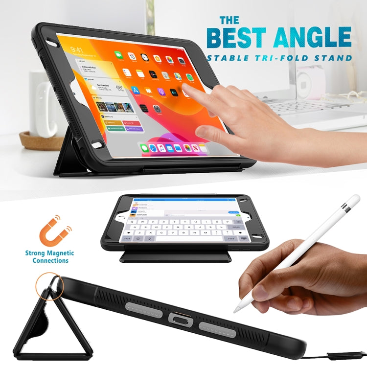 For iPad Mini 5 / 4 Acrylic + TPU Horizontal Flip Smart Leather Case with Three-folding Holder & Pen Slot & Wake-up / Sleep Function