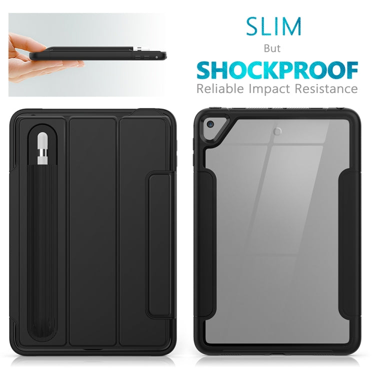 For iPad Mini 5 / 4 Acrylic + TPU Horizontal Flip Smart Leather Case with Three-folding Holder & Pen Slot & Wake-up / Sleep Function
