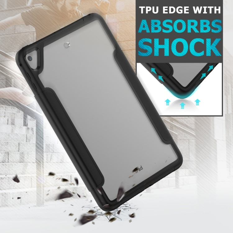 For iPad Mini 5 / 4 Acrylic + TPU Horizontal Flip Smart Leather Case with Three-folding Holder & Pen Slot & Wake-up / Sleep Function