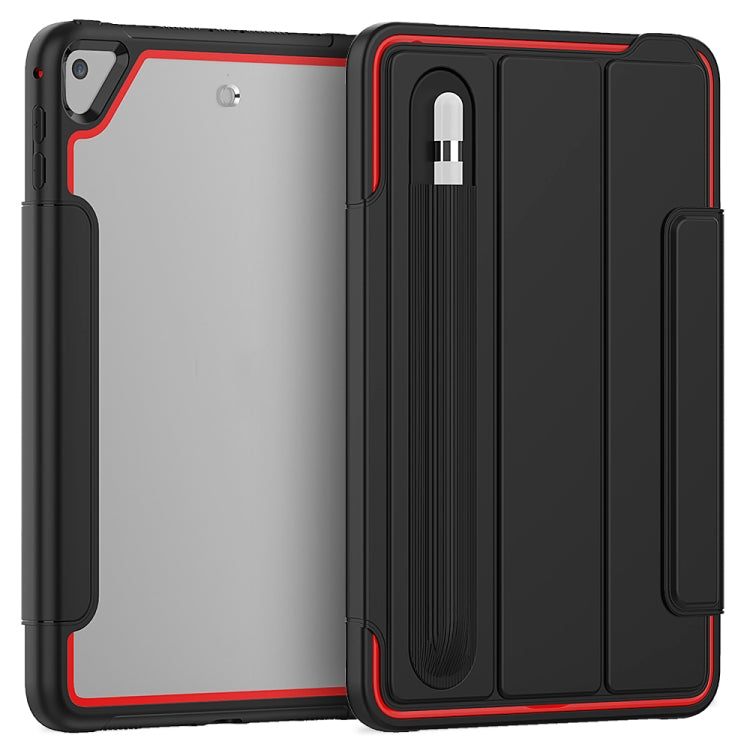 For iPad Mini 5 / 4 Acrylic + TPU Horizontal Flip Smart Leather Case with Three-folding Holder & Pen Slot & Wake-up / Sleep Function