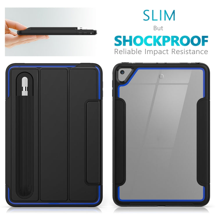 For iPad Mini 5 / 4 Acrylic + TPU Horizontal Flip Smart Leather Case with Three-folding Holder & Pen Slot & Wake-up / Sleep Function