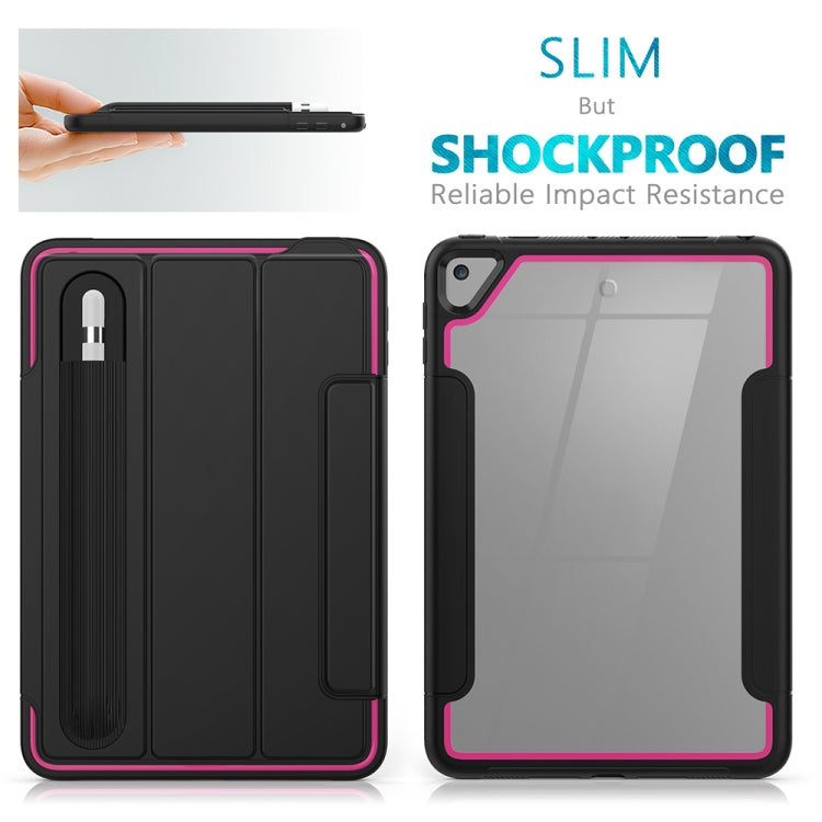 For iPad Mini 5 / 4 Acrylic + TPU Horizontal Flip Smart Leather Case with Three-folding Holder & Pen Slot & Wake-up / Sleep Function