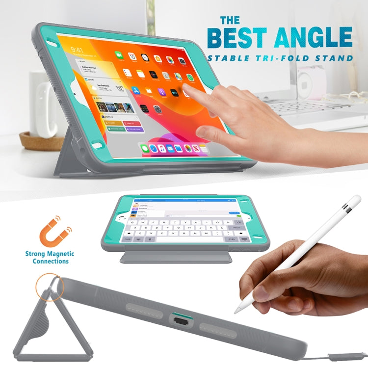 For iPad Mini 5 / 4 Acrylic + TPU Horizontal Flip Smart Leather Case with Three-folding Holder & Pen Slot & Wake-up / Sleep Function