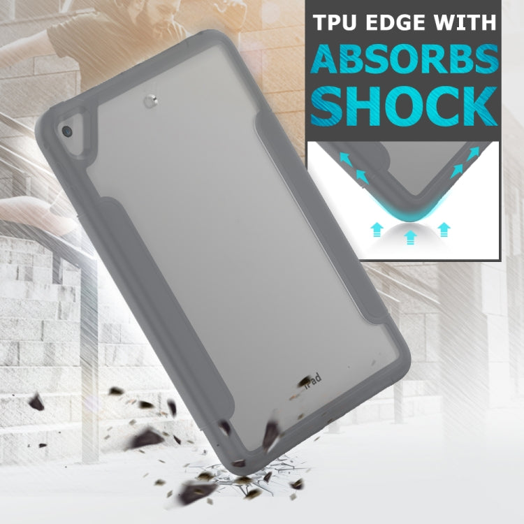 For iPad Mini 5 / 4 Acrylic + TPU Horizontal Flip Smart Leather Case with Three-folding Holder & Pen Slot & Wake-up / Sleep Function