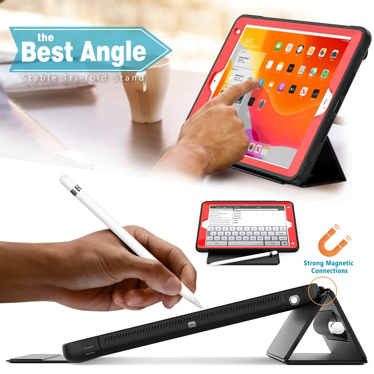 For iPad Air 2 / Air / 9.7 (2018 & 2017) Acrylic + TPU Horizontal Flip Smart Leather Case with Three-folding Holder & Pen Slot & Wake-up / Sleep Function