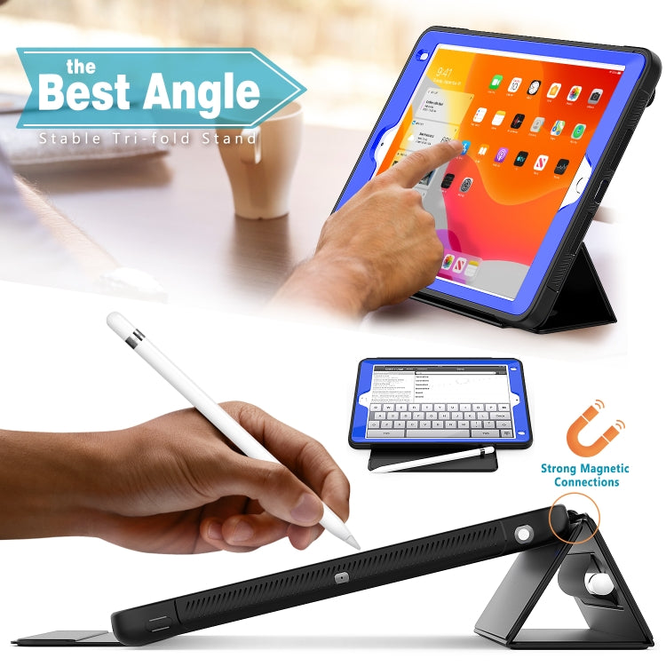 For iPad Air 2 / Air / 9.7 (2018 & 2017) Acrylic + TPU Horizontal Flip Smart Leather Case with Three-folding Holder & Pen Slot & Wake-up / Sleep Function