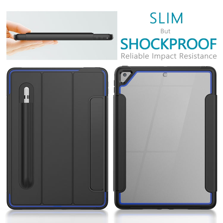 For iPad Air 2 / Air / 9.7 (2018 & 2017) Acrylic + TPU Horizontal Flip Smart Leather Case with Three-folding Holder & Pen Slot & Wake-up / Sleep Function
