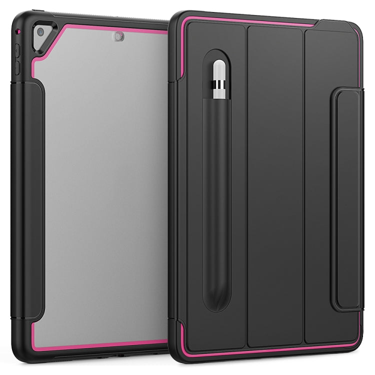 For iPad Air 2 / Air / 9.7 (2018 & 2017) Acrylic + TPU Horizontal Flip Smart Leather Case with Three-folding Holder & Pen Slot & Wake-up / Sleep Function