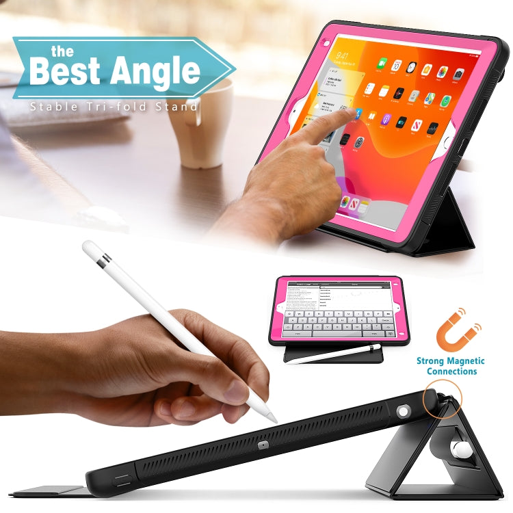 For iPad Air 2 / Air / 9.7 (2018 & 2017) Acrylic + TPU Horizontal Flip Smart Leather Case with Three-folding Holder & Pen Slot & Wake-up / Sleep Function