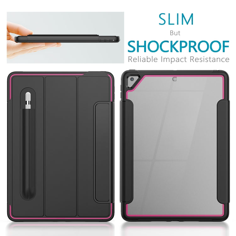 For iPad Air 2 / Air / 9.7 (2018 & 2017) Acrylic + TPU Horizontal Flip Smart Leather Case with Three-folding Holder & Pen Slot & Wake-up / Sleep Function