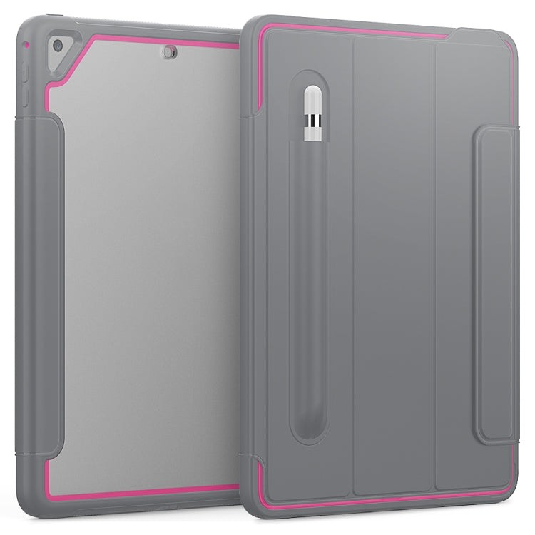 For iPad Air 2 / Air / 9.7 (2018 & 2017) Acrylic + TPU Horizontal Flip Smart Leather Case with Three-folding Holder & Pen Slot & Wake-up / Sleep Function
