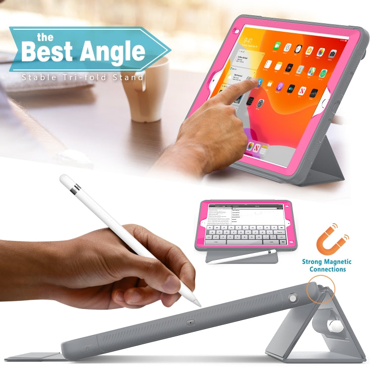 For iPad Air 2 / Air / 9.7 (2018 & 2017) Acrylic + TPU Horizontal Flip Smart Leather Case with Three-folding Holder & Pen Slot & Wake-up / Sleep Function
