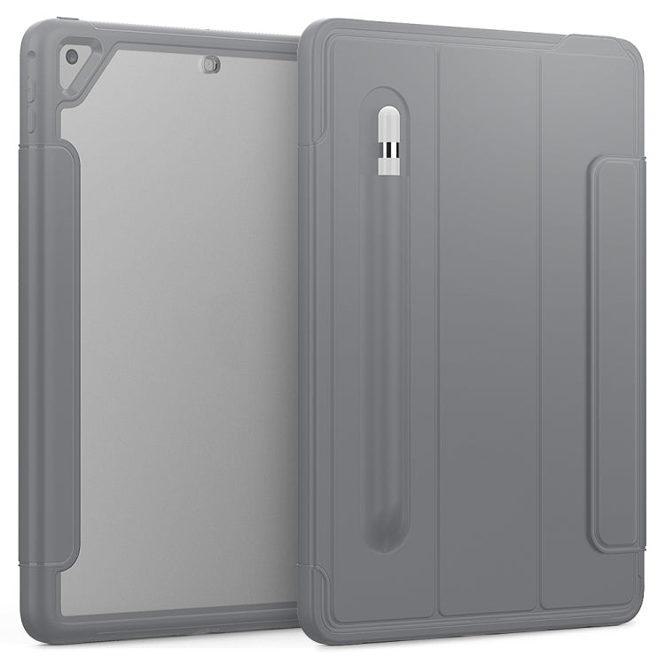 For iPad Air 2 / Air / 9.7 (2018 & 2017) Acrylic + TPU Horizontal Flip Smart Leather Case with Three-folding Holder & Pen Slot & Wake-up / Sleep Function