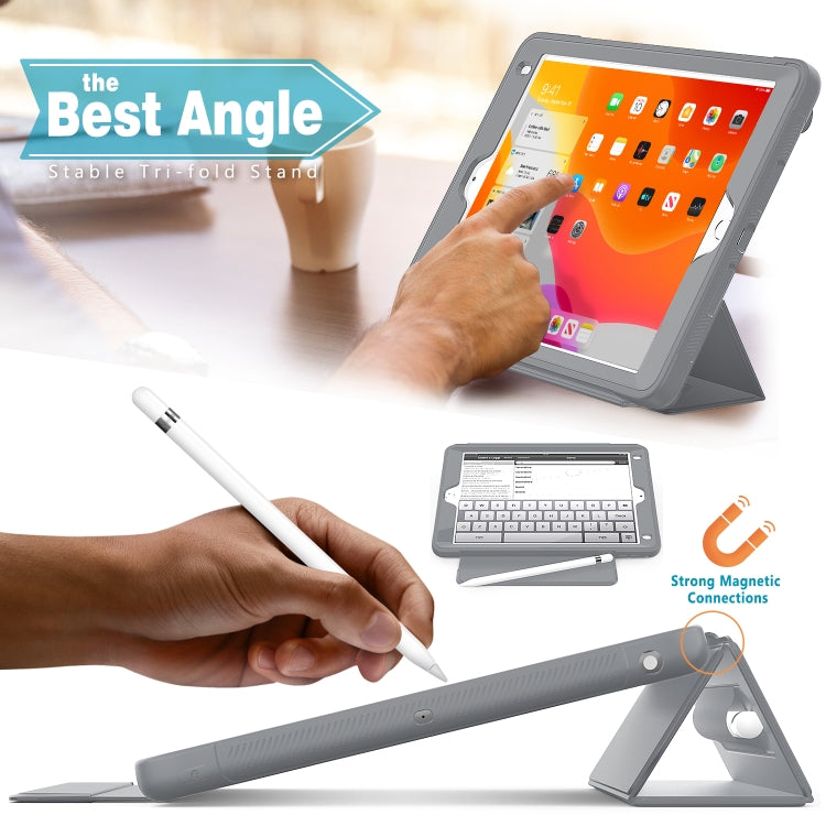 For iPad Air 2 / Air / 9.7 (2018 & 2017) Acrylic + TPU Horizontal Flip Smart Leather Case with Three-folding Holder & Pen Slot & Wake-up / Sleep Function