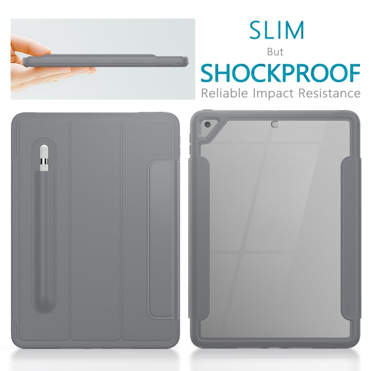 For iPad Air 2 / Air / 9.7 (2018 & 2017) Acrylic + TPU Horizontal Flip Smart Leather Case with Three-folding Holder & Pen Slot & Wake-up / Sleep Function
