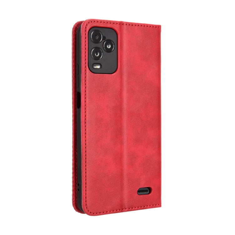 For BLU View 5 Pro Magnetic Buckle Retro Texture Leather Phone Case