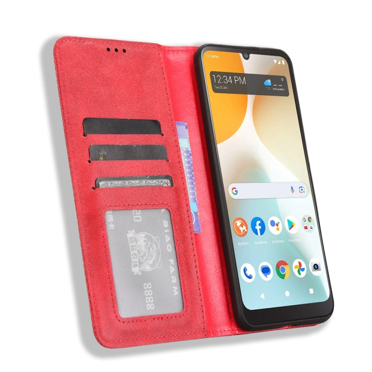 For BLU View 5 Pro Magnetic Buckle Retro Texture Leather Phone Case