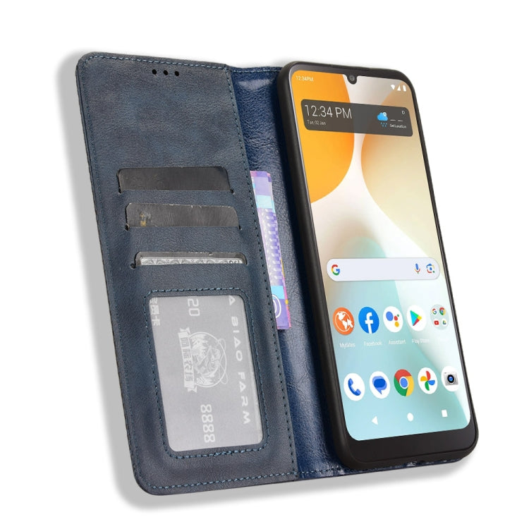 For BLU View 5 Pro Magnetic Buckle Retro Texture Leather Phone Case
