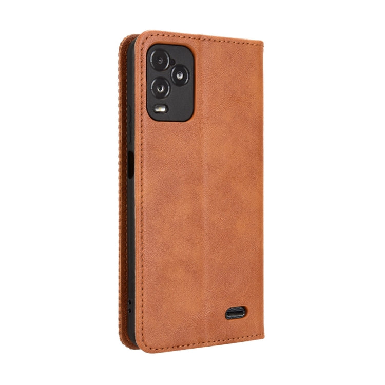 For BLU View 5 Pro Magnetic Buckle Retro Texture Leather Phone Case