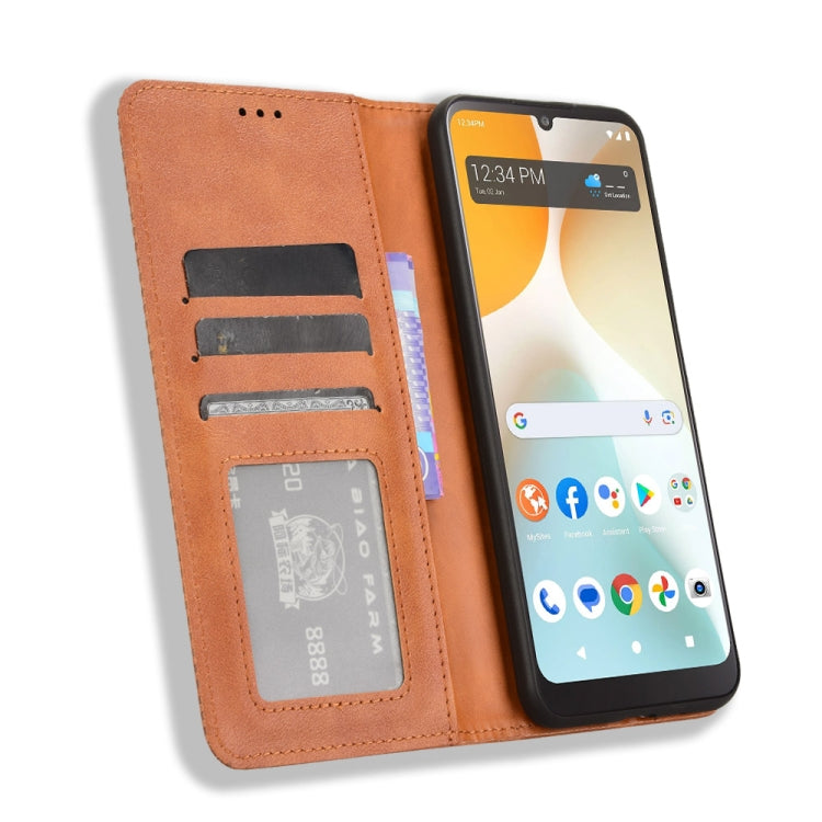 For BLU View 5 Pro Magnetic Buckle Retro Texture Leather Phone Case