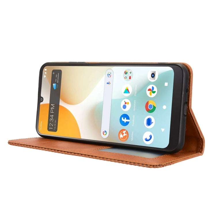 For BLU View 5 Pro Magnetic Buckle Retro Texture Leather Phone Case
