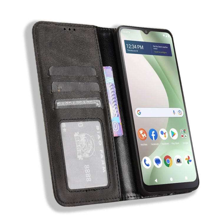 For BLU View 5 Magnetic Buckle Retro Texture Leather Phone Case