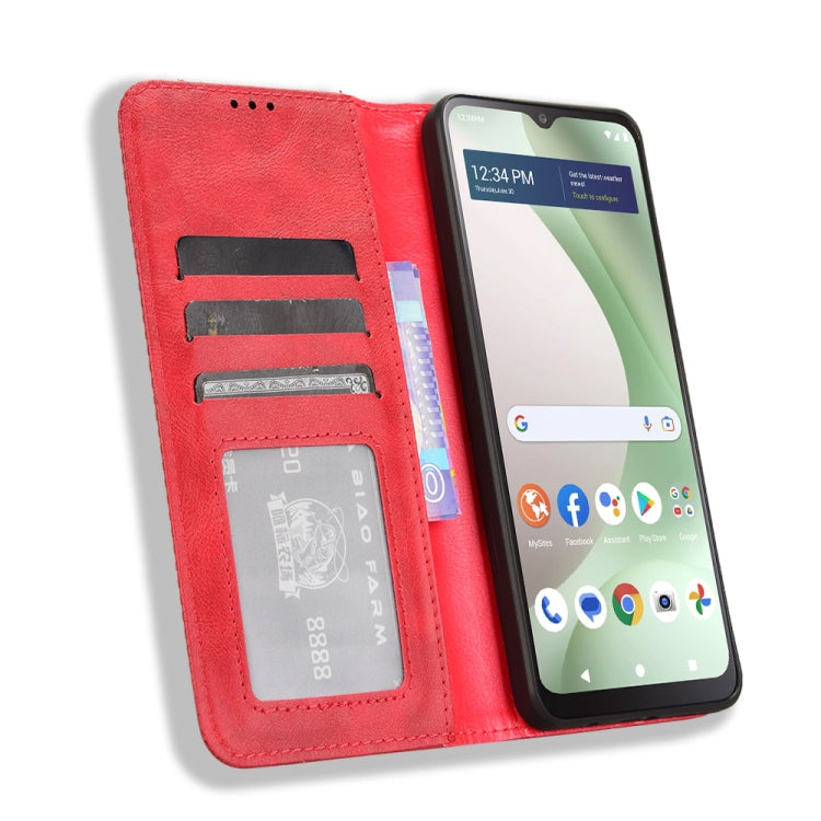 For BLU View 5 Magnetic Buckle Retro Texture Leather Phone Case