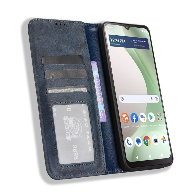 For BLU View 5 Magnetic Buckle Retro Texture Leather Phone Case